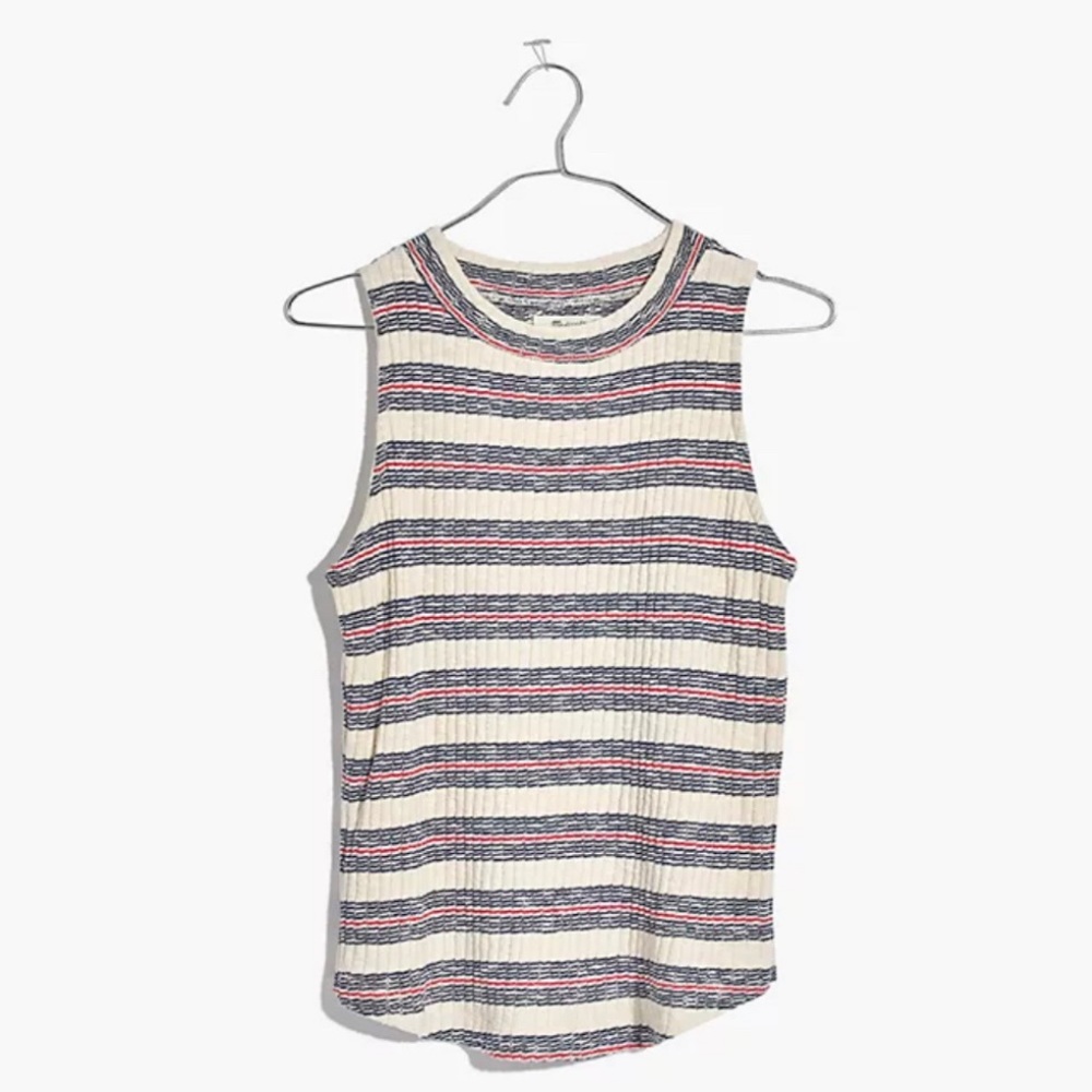 Madewell Lawton Stripe Mockneck Tank Top XL